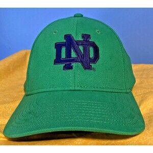 Notre Dame Fighting Irish Green Strapback Adjustable Hat Embroidered Kalamazoo